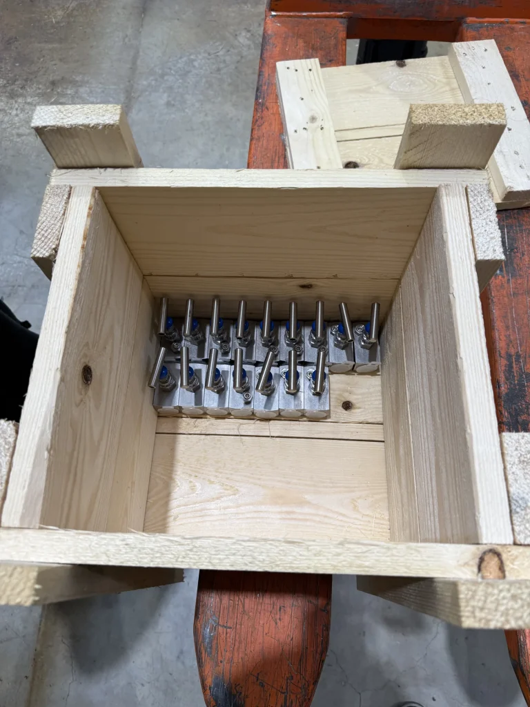 Components inside a packing case