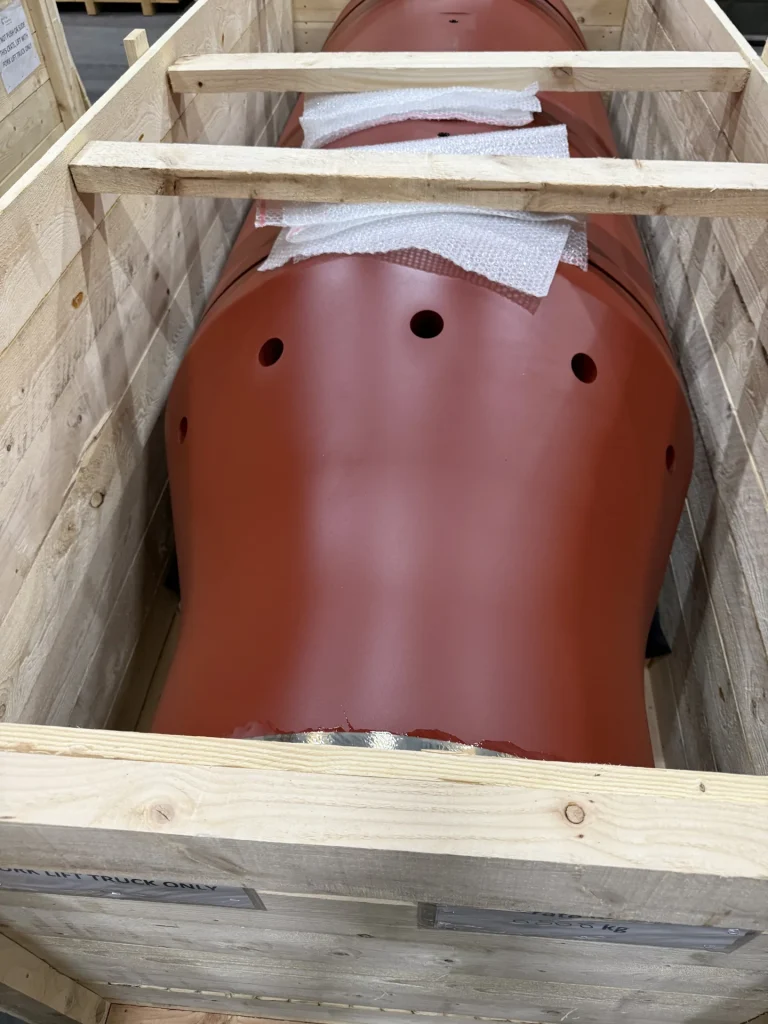 A large component in its timber case