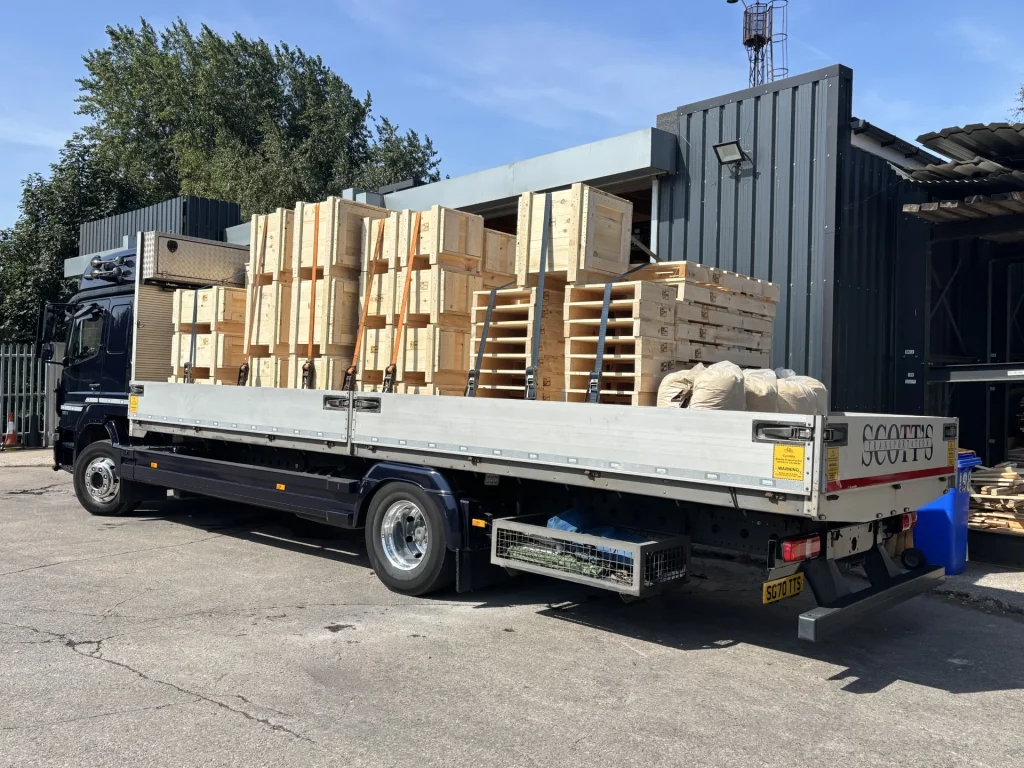 A load of timber packaging