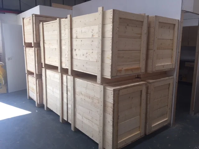 Timber cases in the workshop